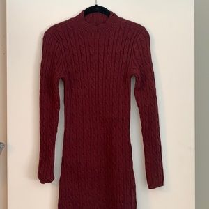 New burgundy sweater dress